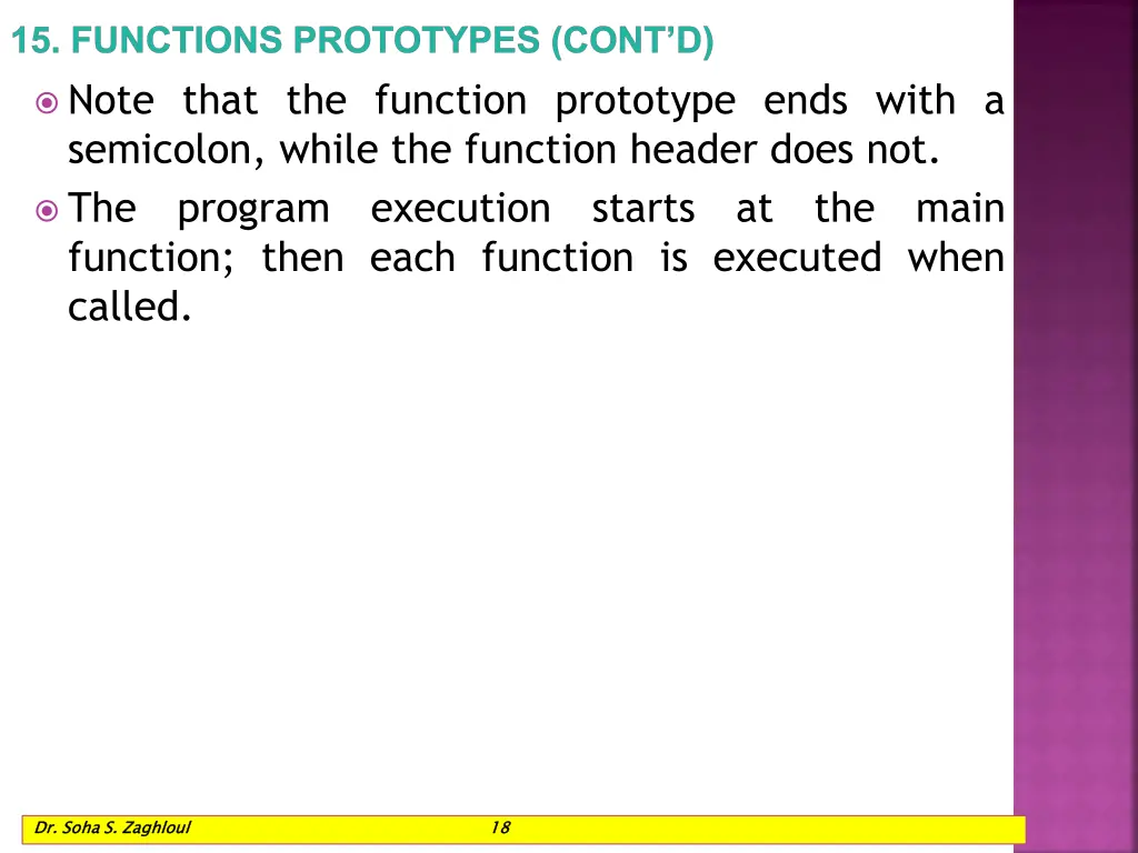 15 functions prototypes cont d