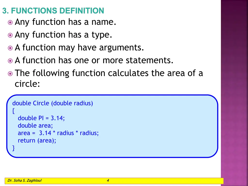 3 functions definition