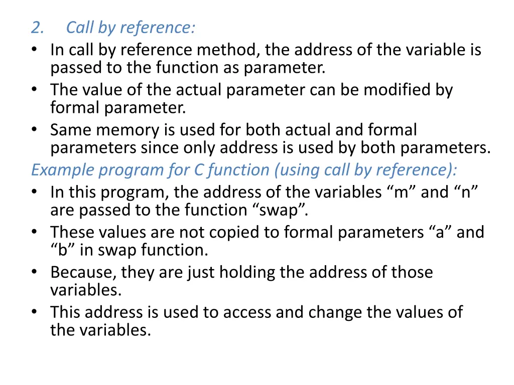 2 call by reference in call by reference method