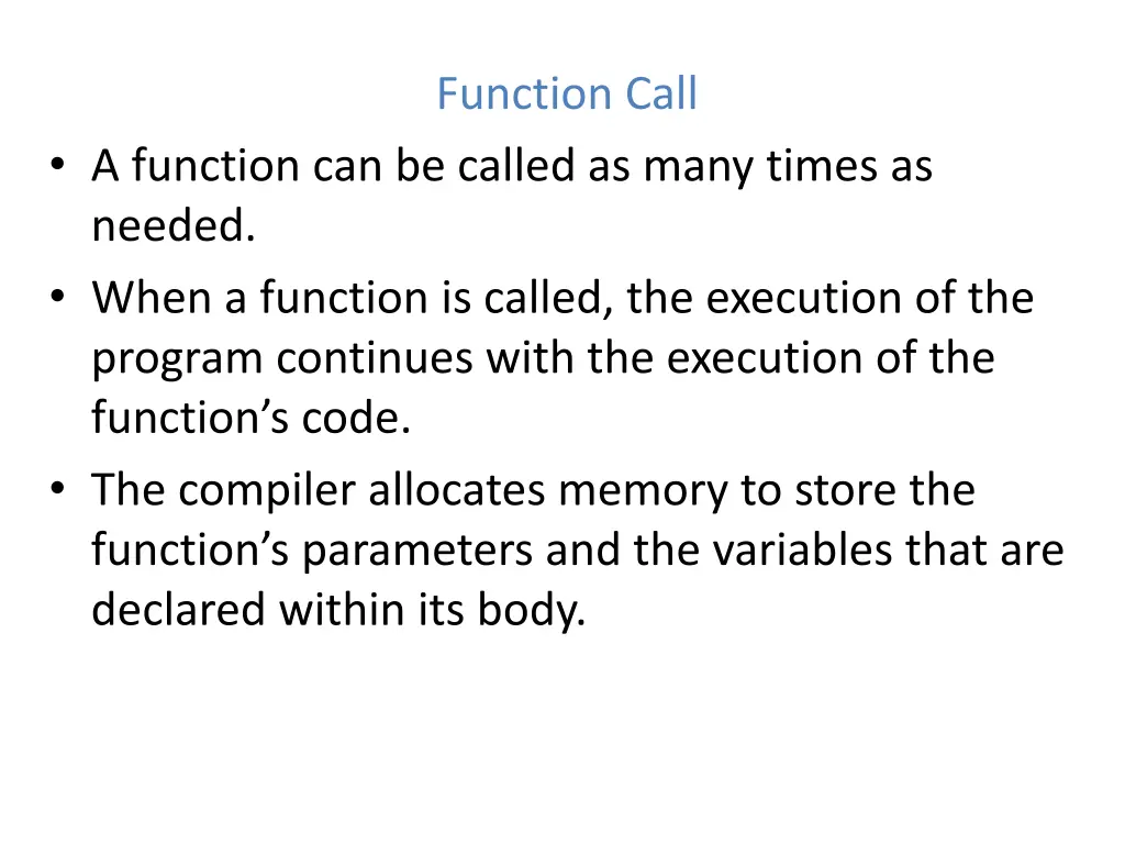 function call