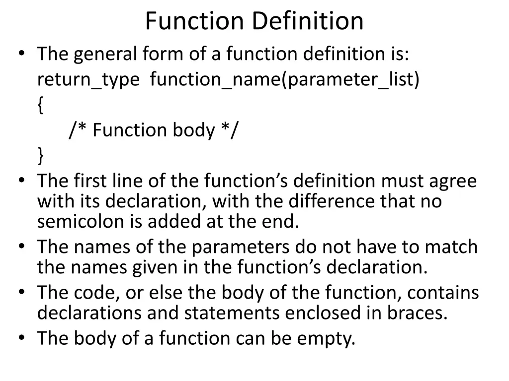 function definition