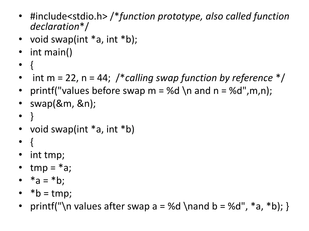 include stdio h function prototype also called