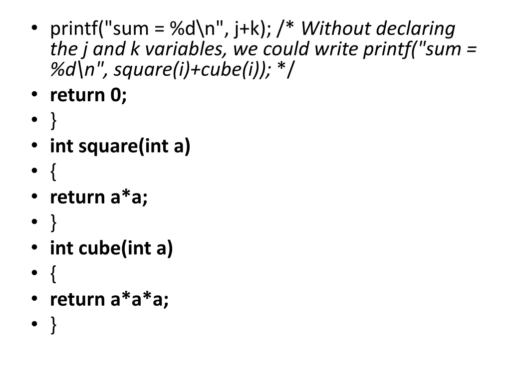 printf sum d n j k without declaring