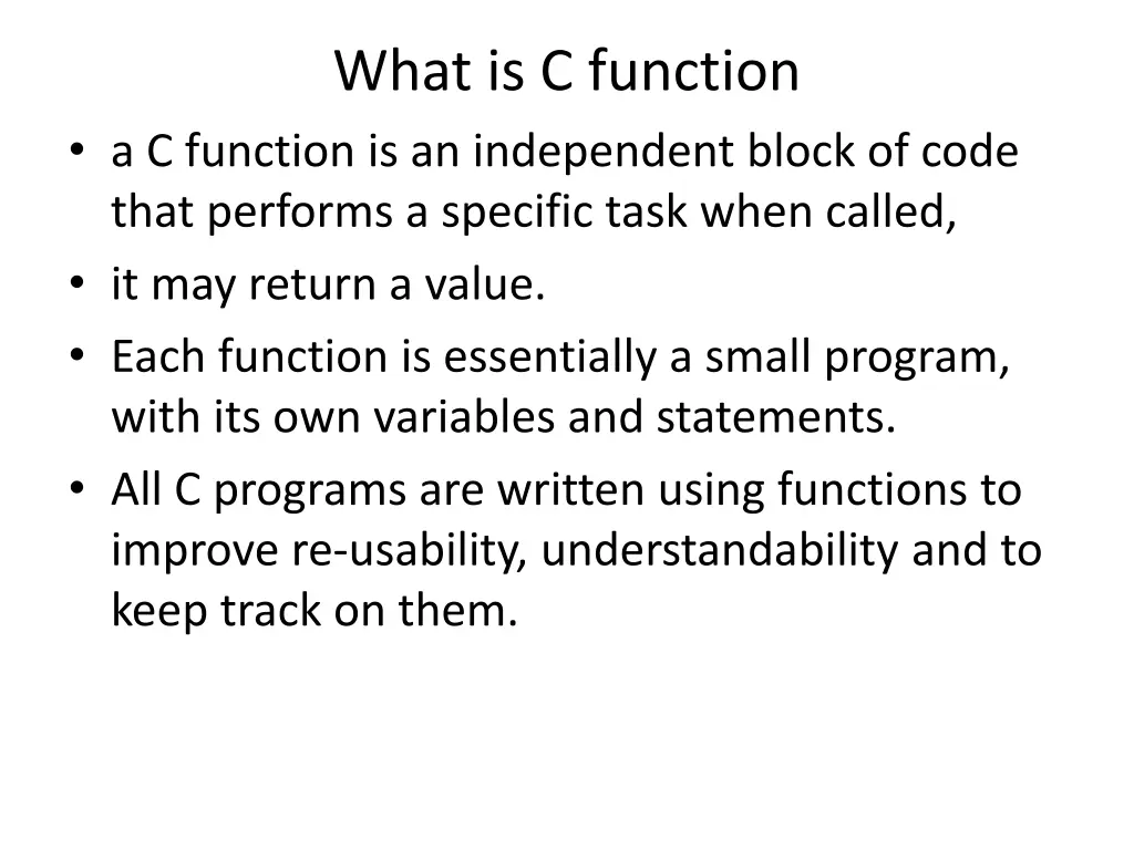 what is c function