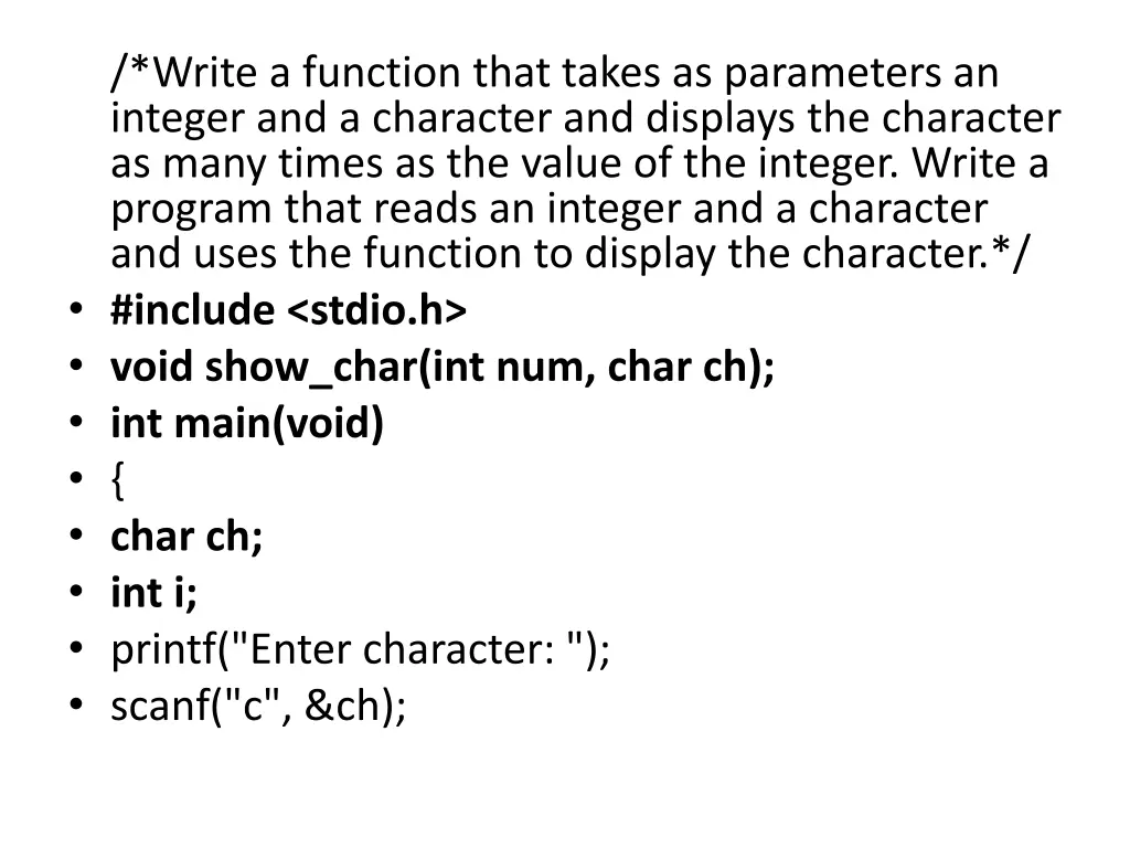 write a function that takes as parameters