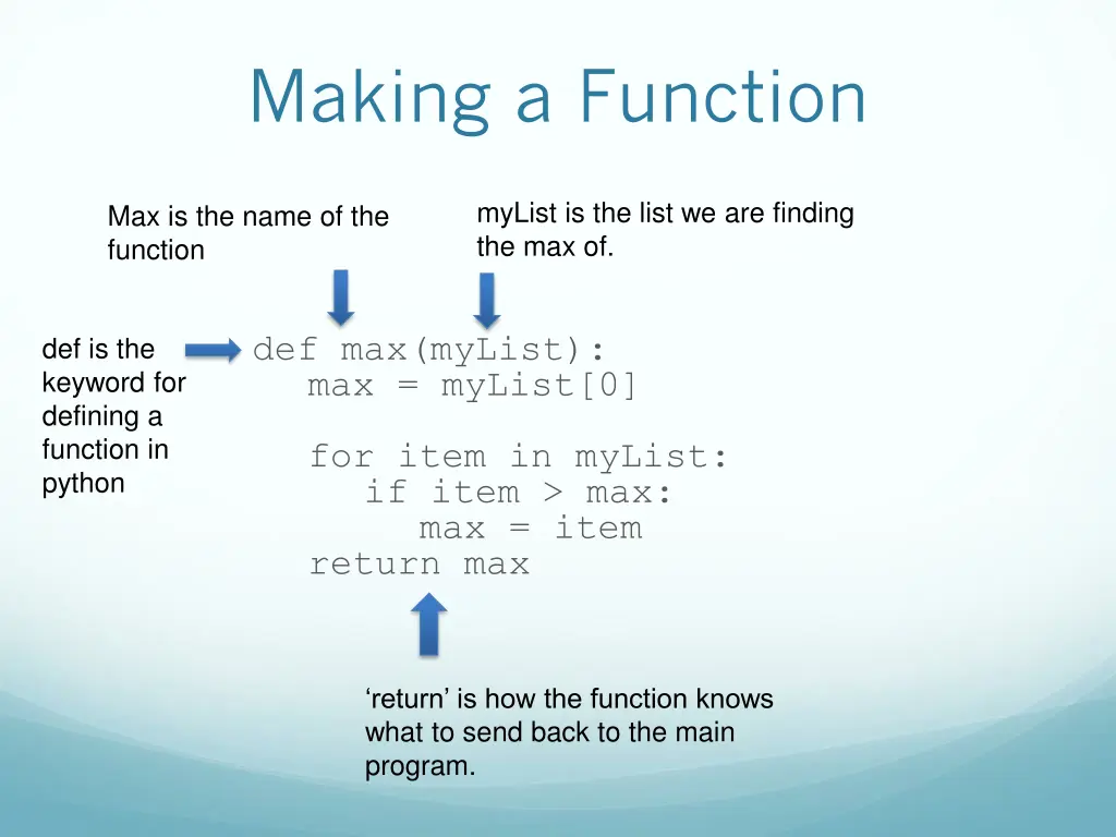 making a function 1