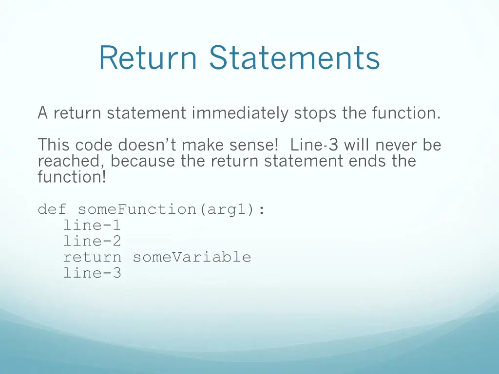 return statements 2