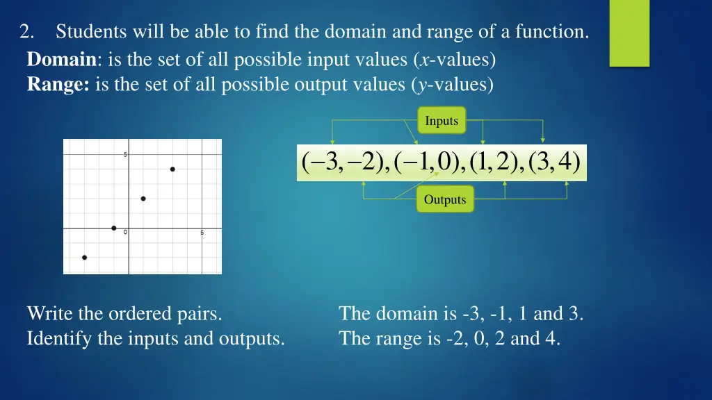 2 students will be able to find the domain