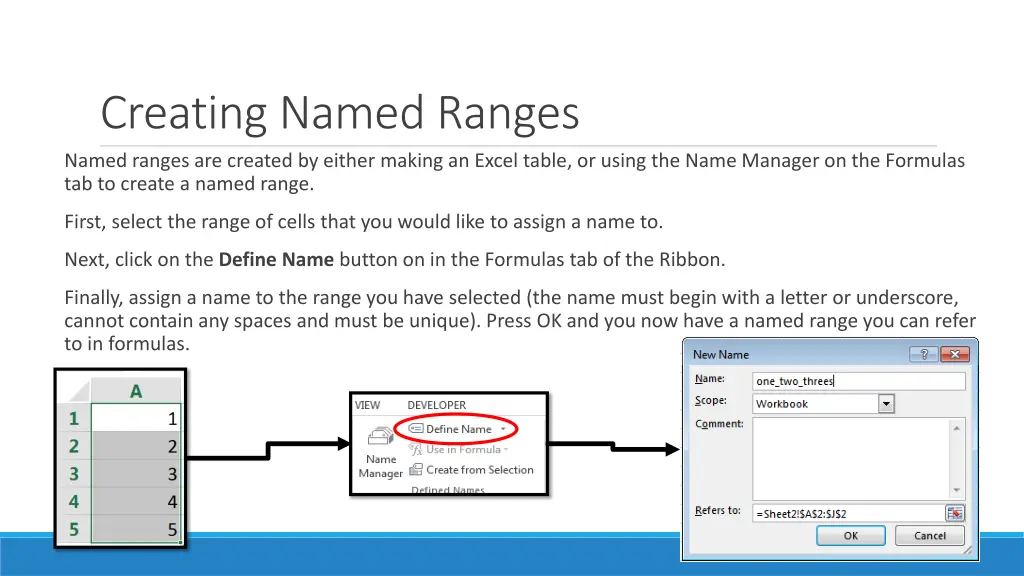 creating named ranges