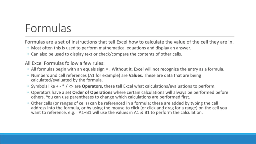 formulas