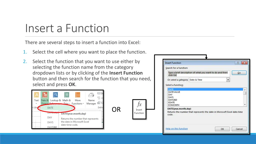 insert a function