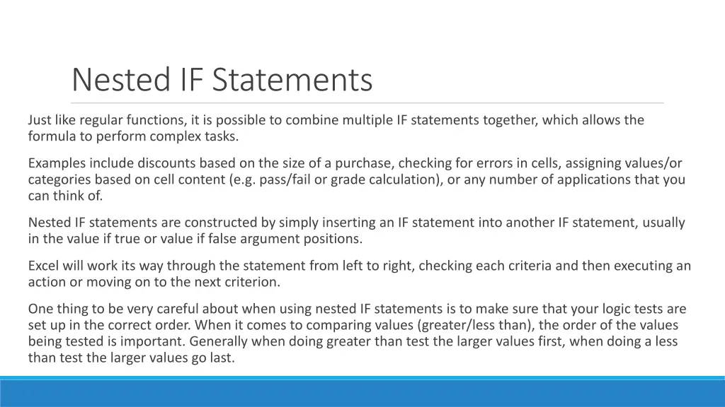 nested if statements