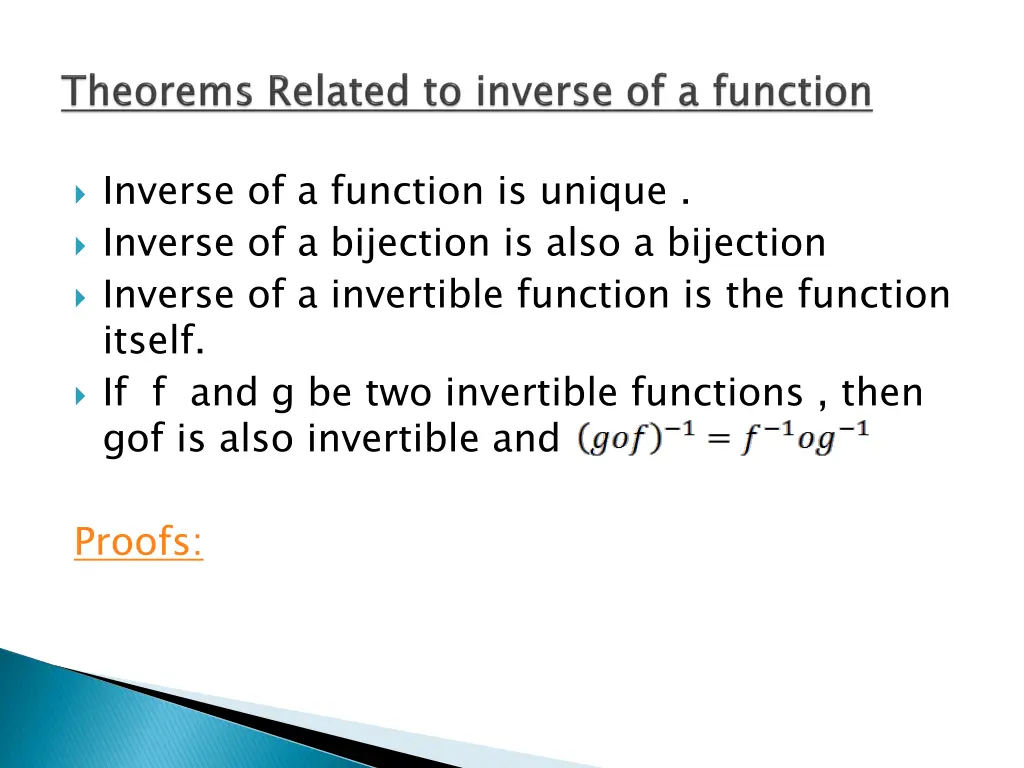 inverse of a function is unique inverse