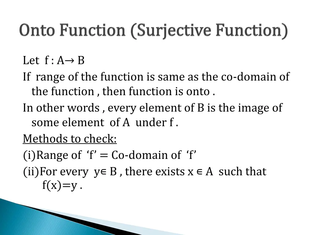 let f a b if range of the function is same