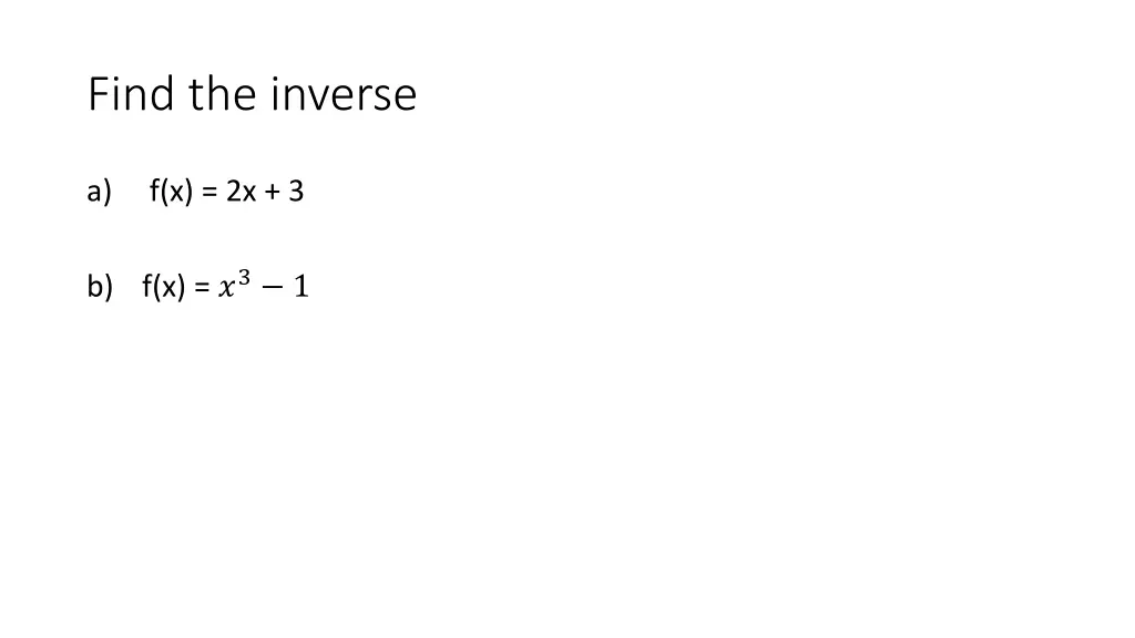 find the inverse