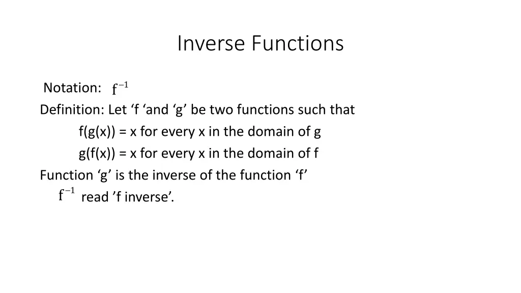 inverse functions