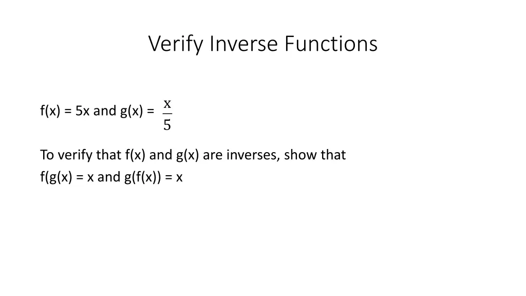 verify inverse functions