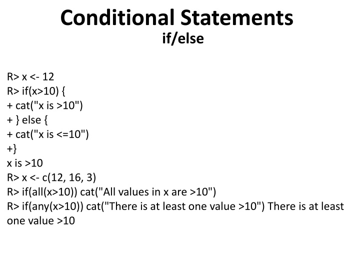 conditional statements