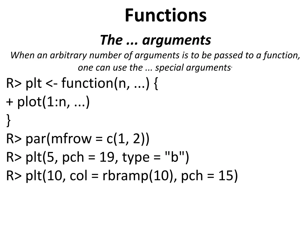 functions the arguments