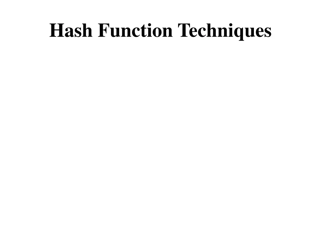 hash function techniques