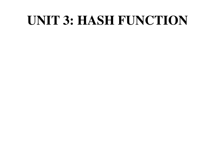 unit 3 hash function