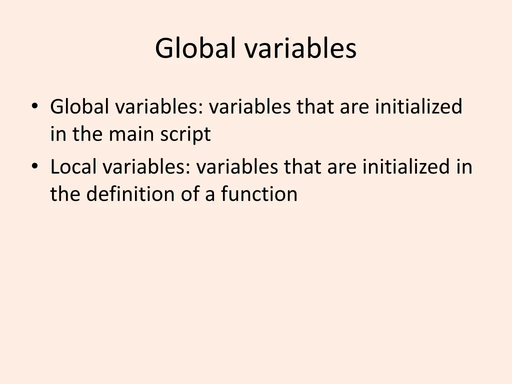 global variables