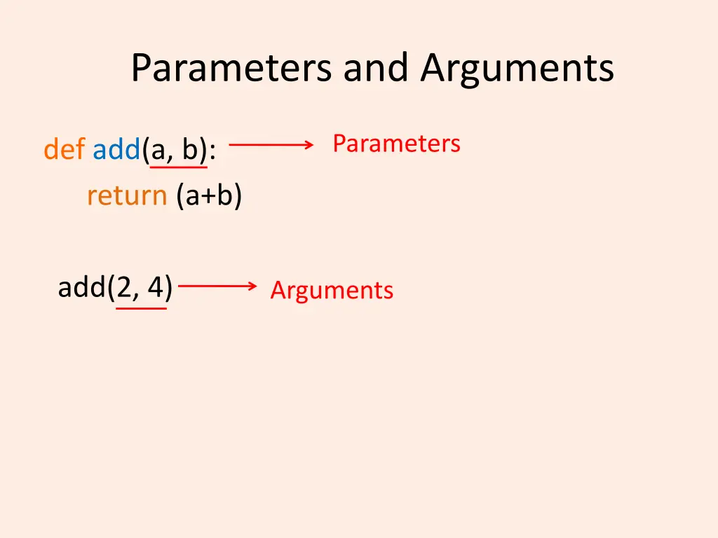 parameters and arguments 1