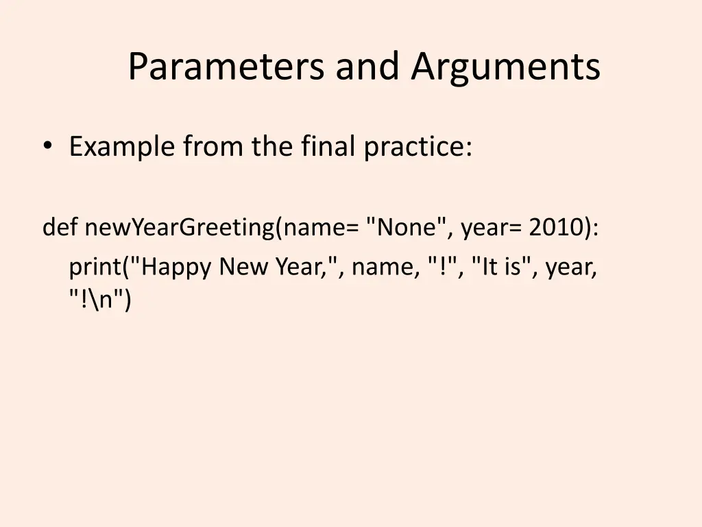 parameters and arguments 3