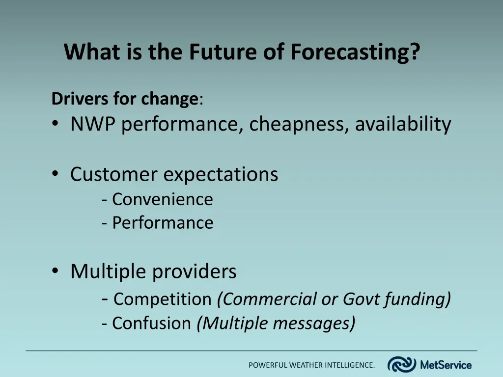 what is the future of forecasting