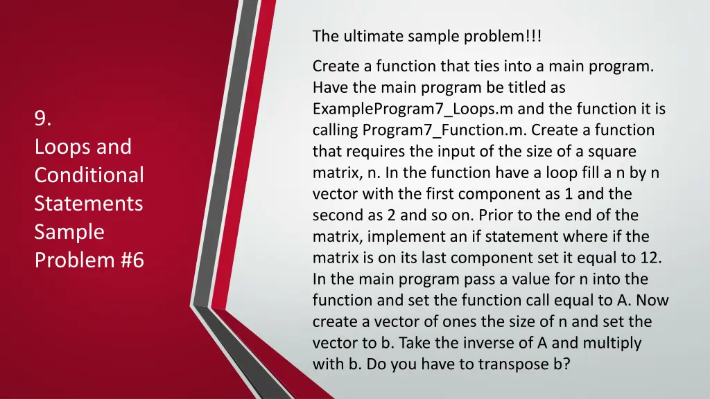 the ultimate sample problem