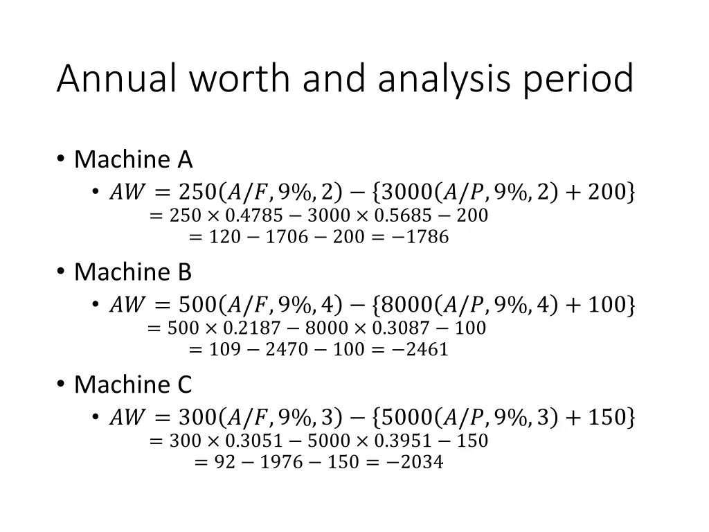 annual worth and analysis period 2