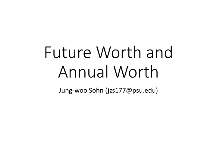 future worth and annual worth