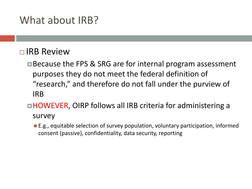 what about irb