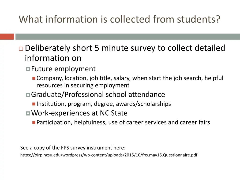 what information is collected from students