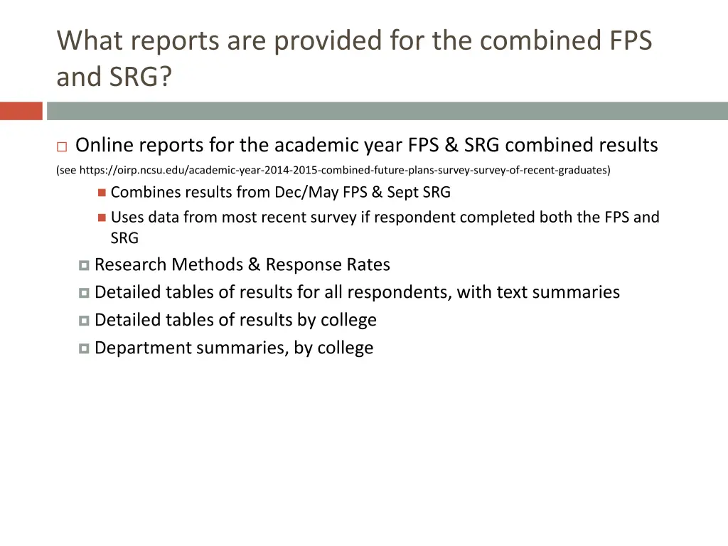 what reports are provided for the combined