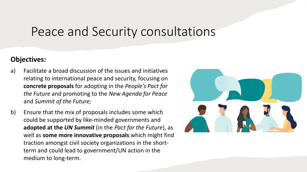 peace and security consultations