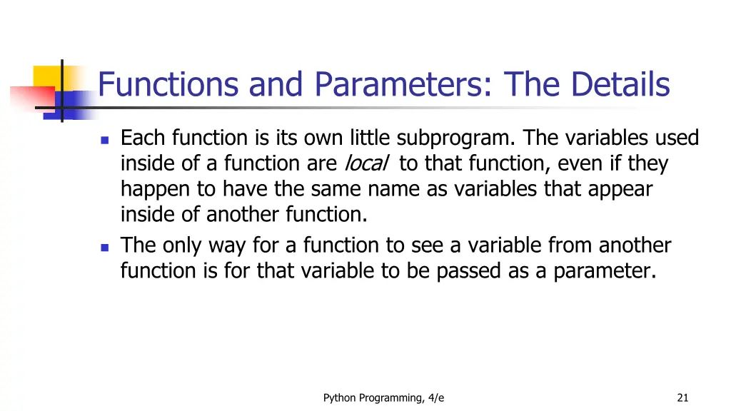 functions and parameters the details 1