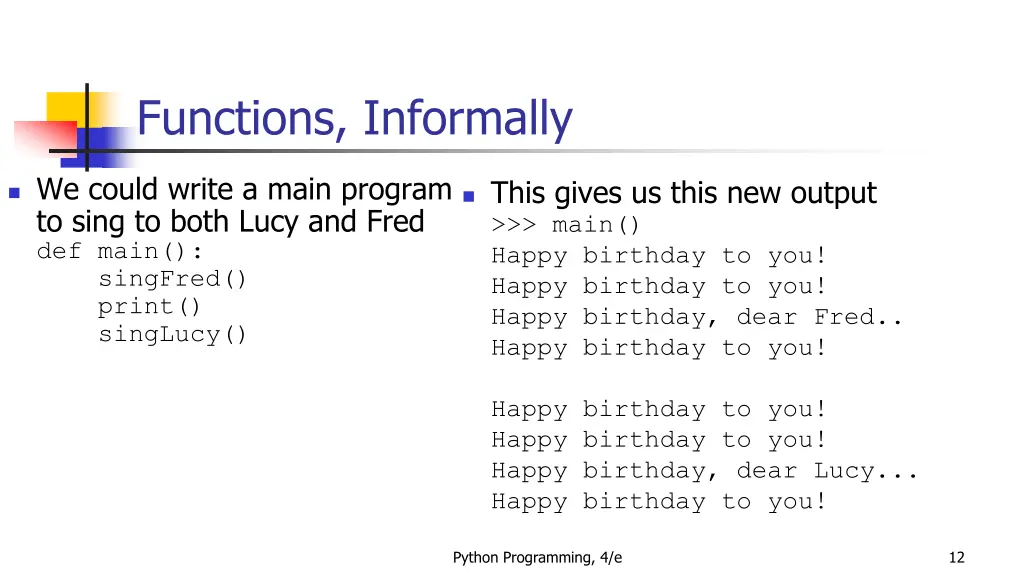 functions informally 6