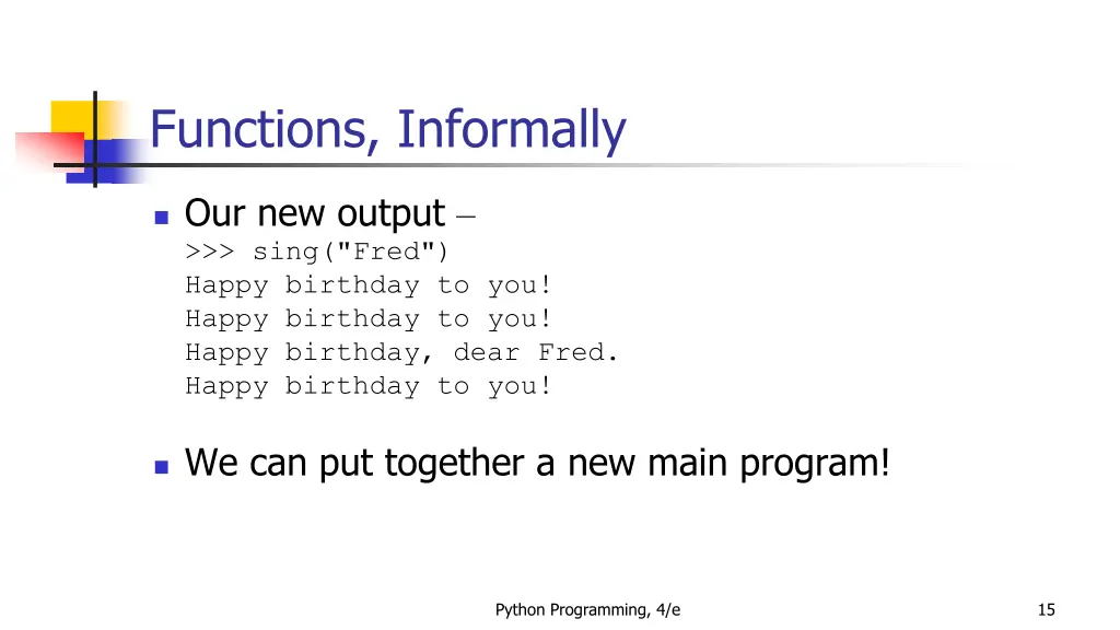 functions informally 9