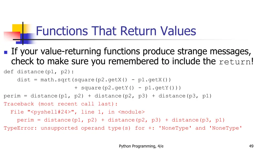 functions that return values 10