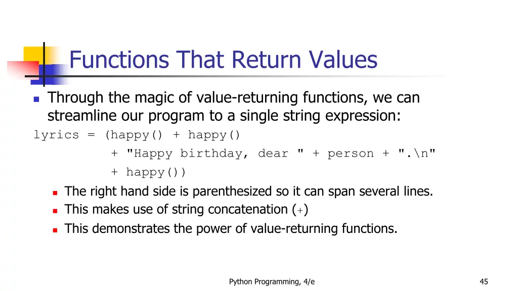 functions that return values 6