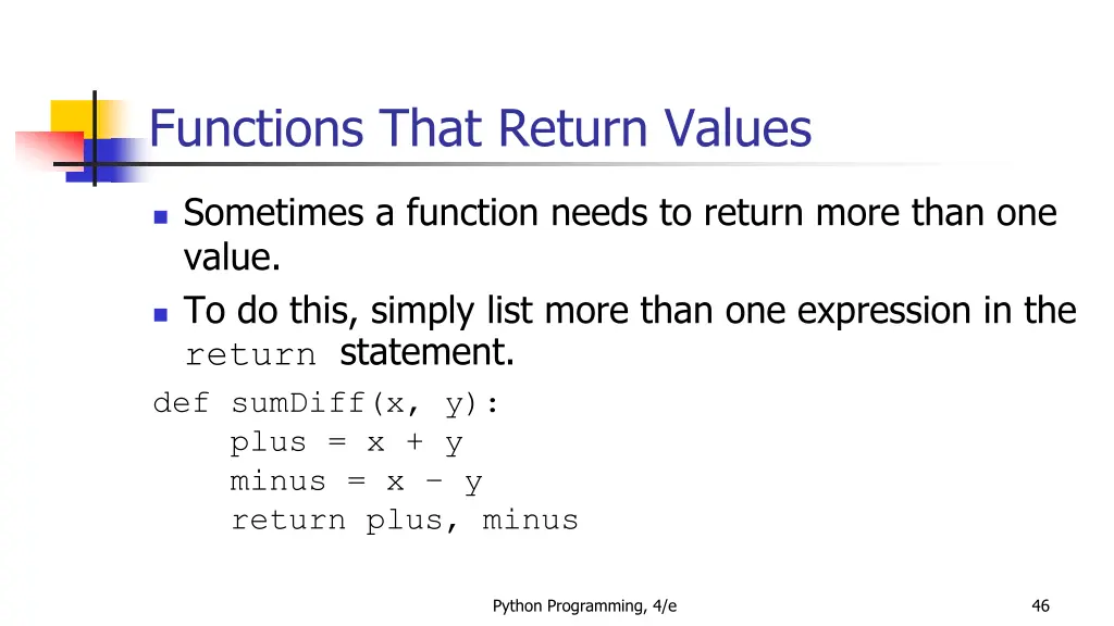 functions that return values 7