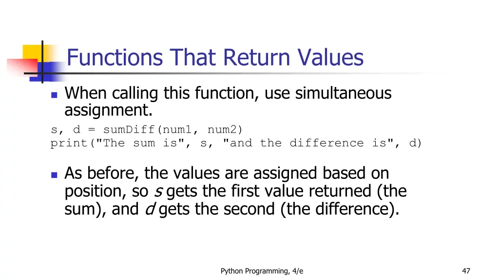 functions that return values 8