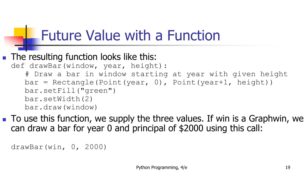 future value with a function 2