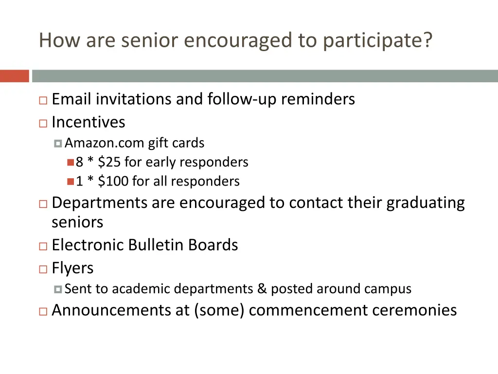 how are senior encouraged to participate