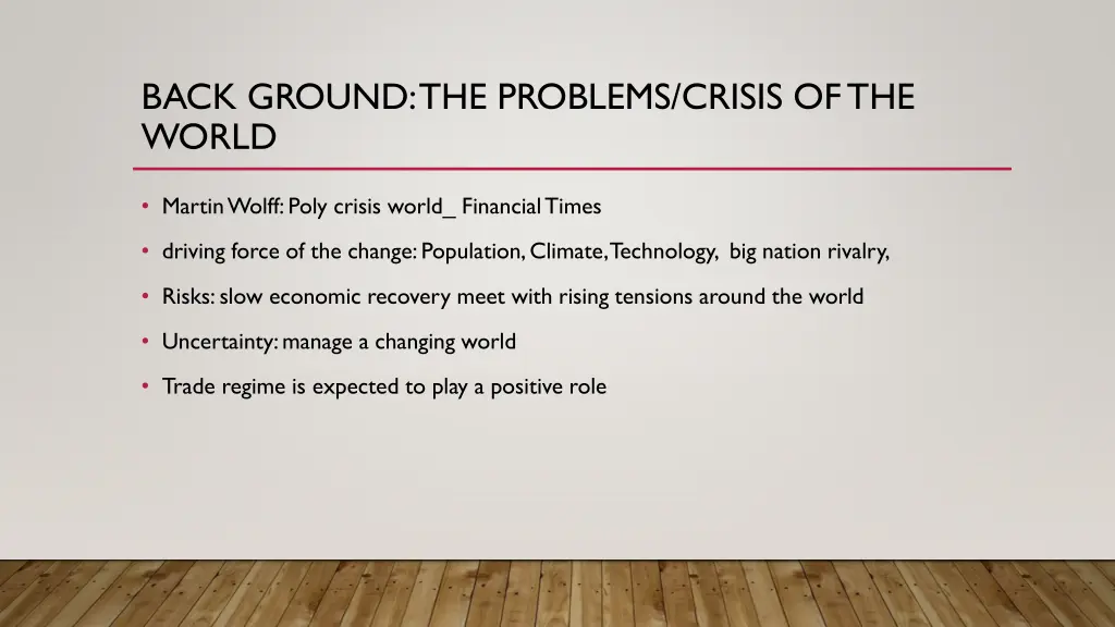 back ground the problems crisis of the world