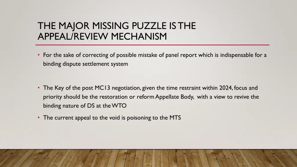 the major missing puzzle is the appeal review