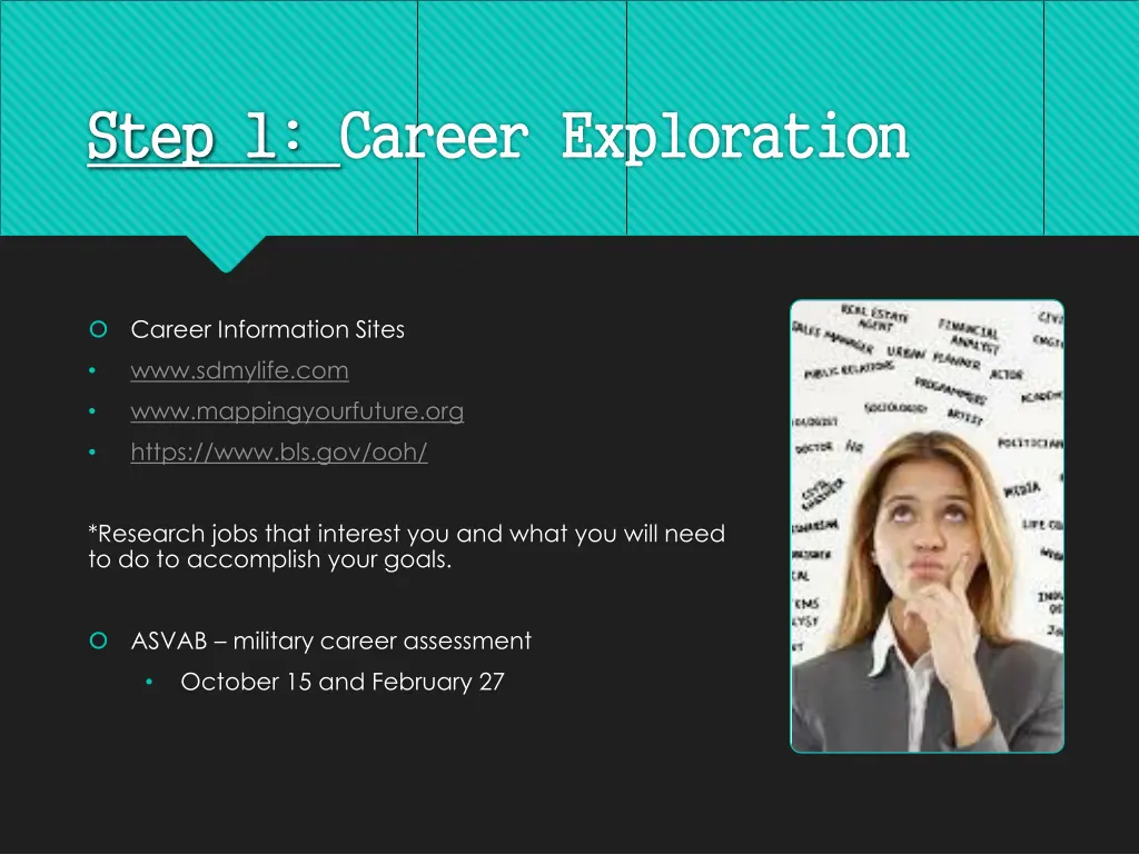 step 1 career exploration