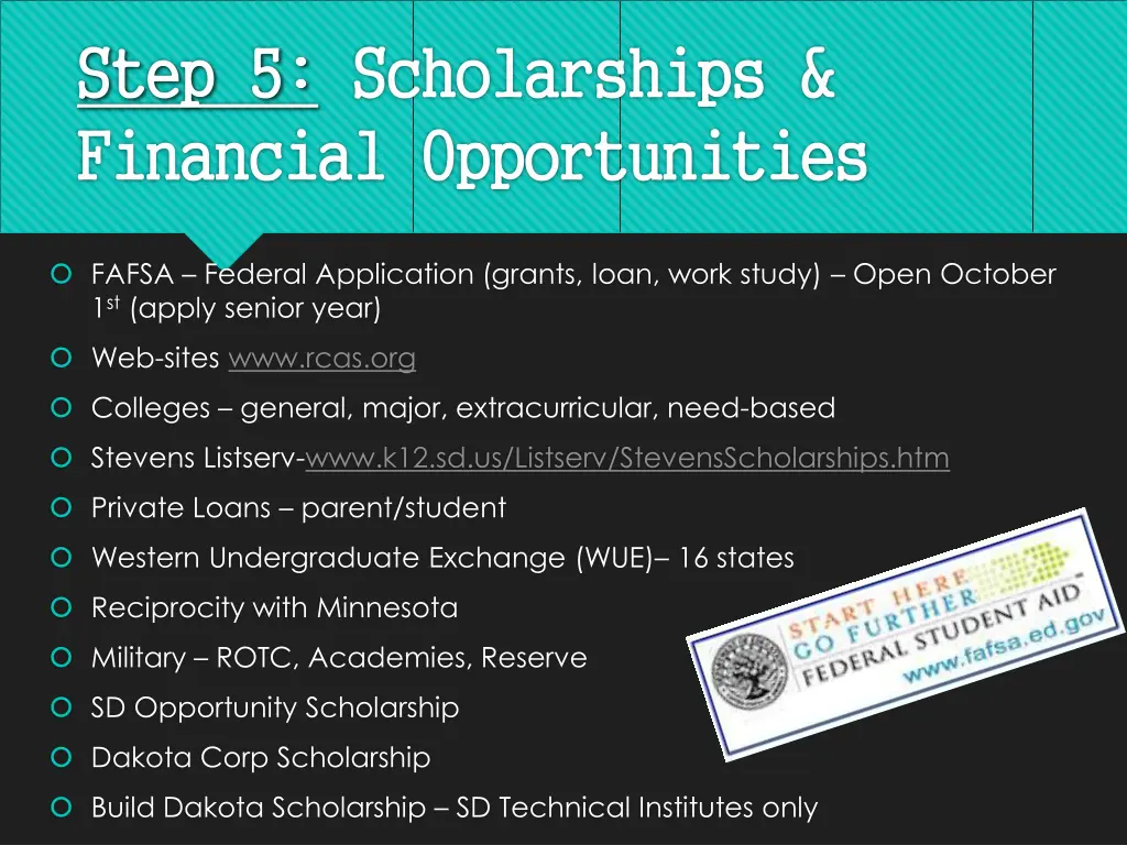 step 5 scholarships financial opportunities