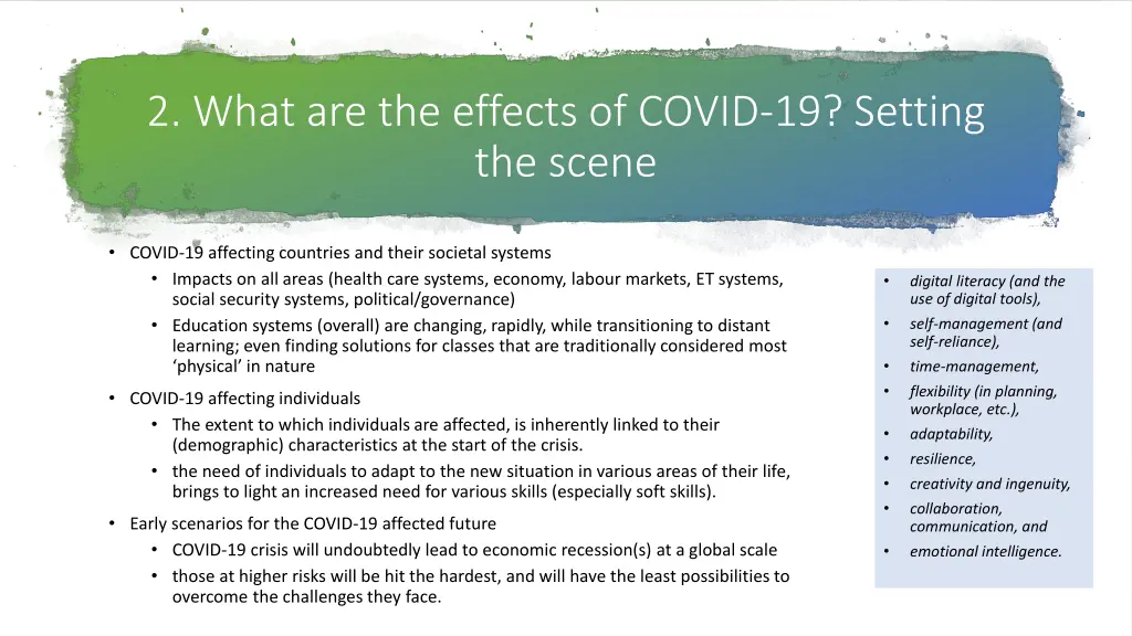 2 what are the effects of covid 19 setting